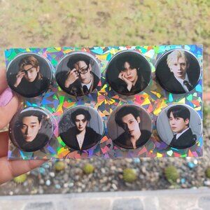 Ateez Golden Hour Part 4 Badge Button Set of 8 1.25 Inch Metal Buttons